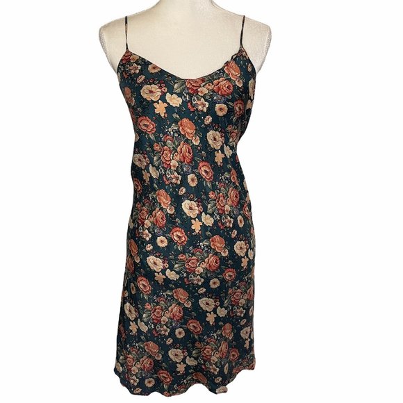 Antara Other - Antara Sz XL Green 100% Silk Floral Nightgown